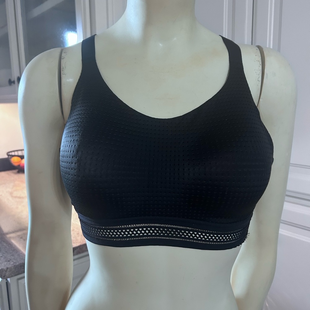 Victoria's Secret Black Sports Bra with Mesh Detail